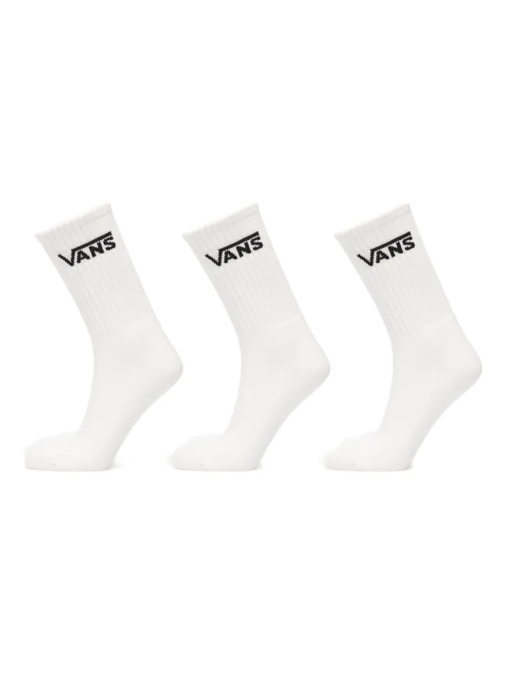 Vans Logo Crew Three-pack Socks In White