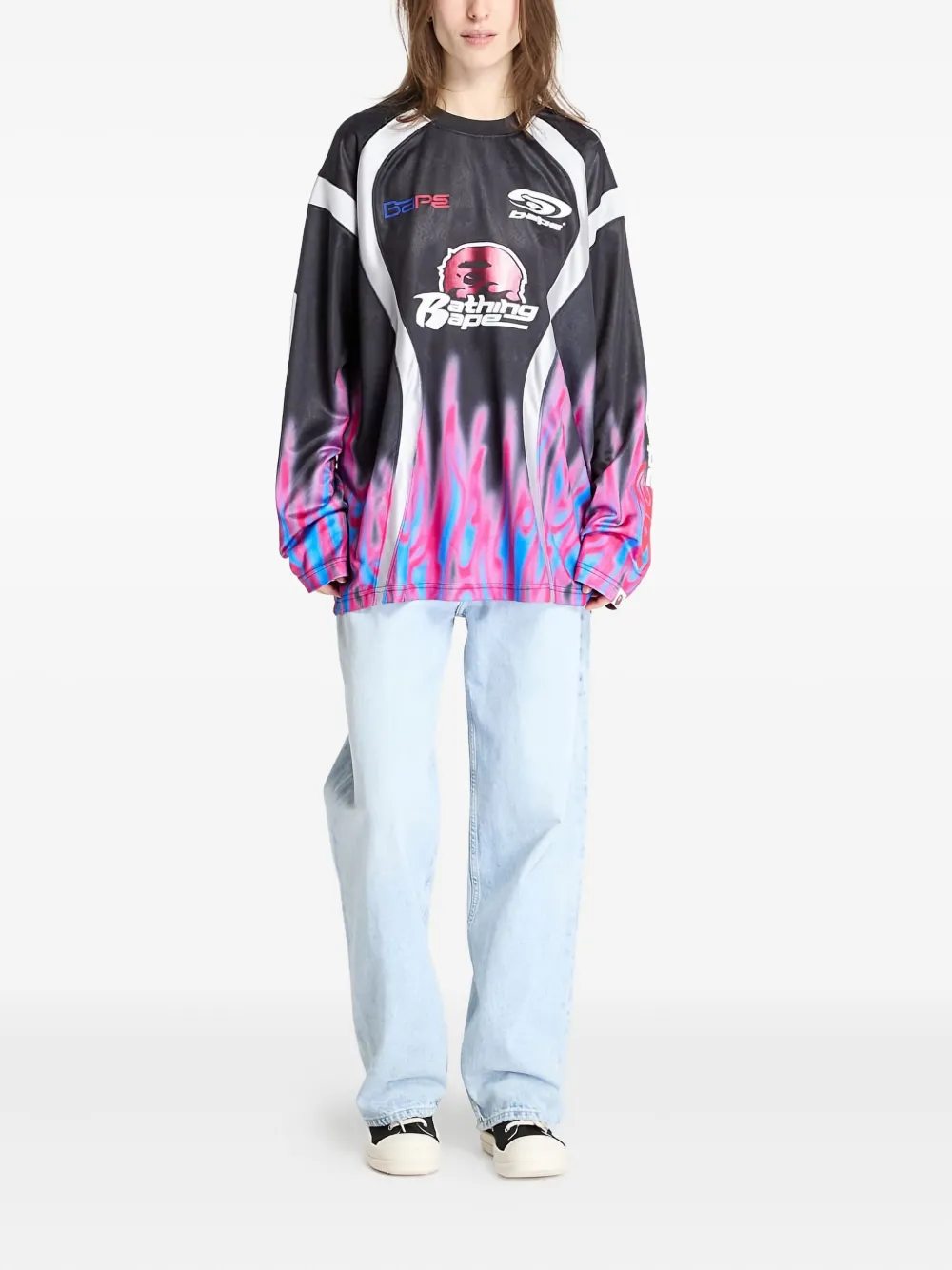 A BATHING APE® flame-pattern long-sleeve T-shirt | T-Shirts | Image 2