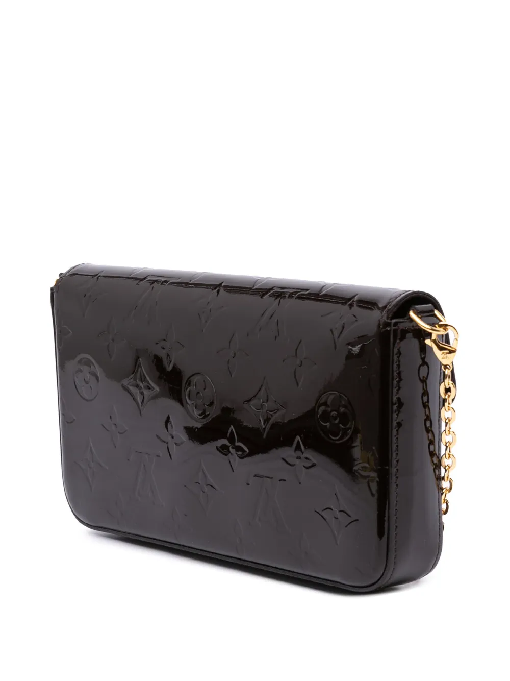 Pre-owned Louis Vuitton 2021-2025 Monogram Vernis Pochette Felicie Crossbody Bag In Purple