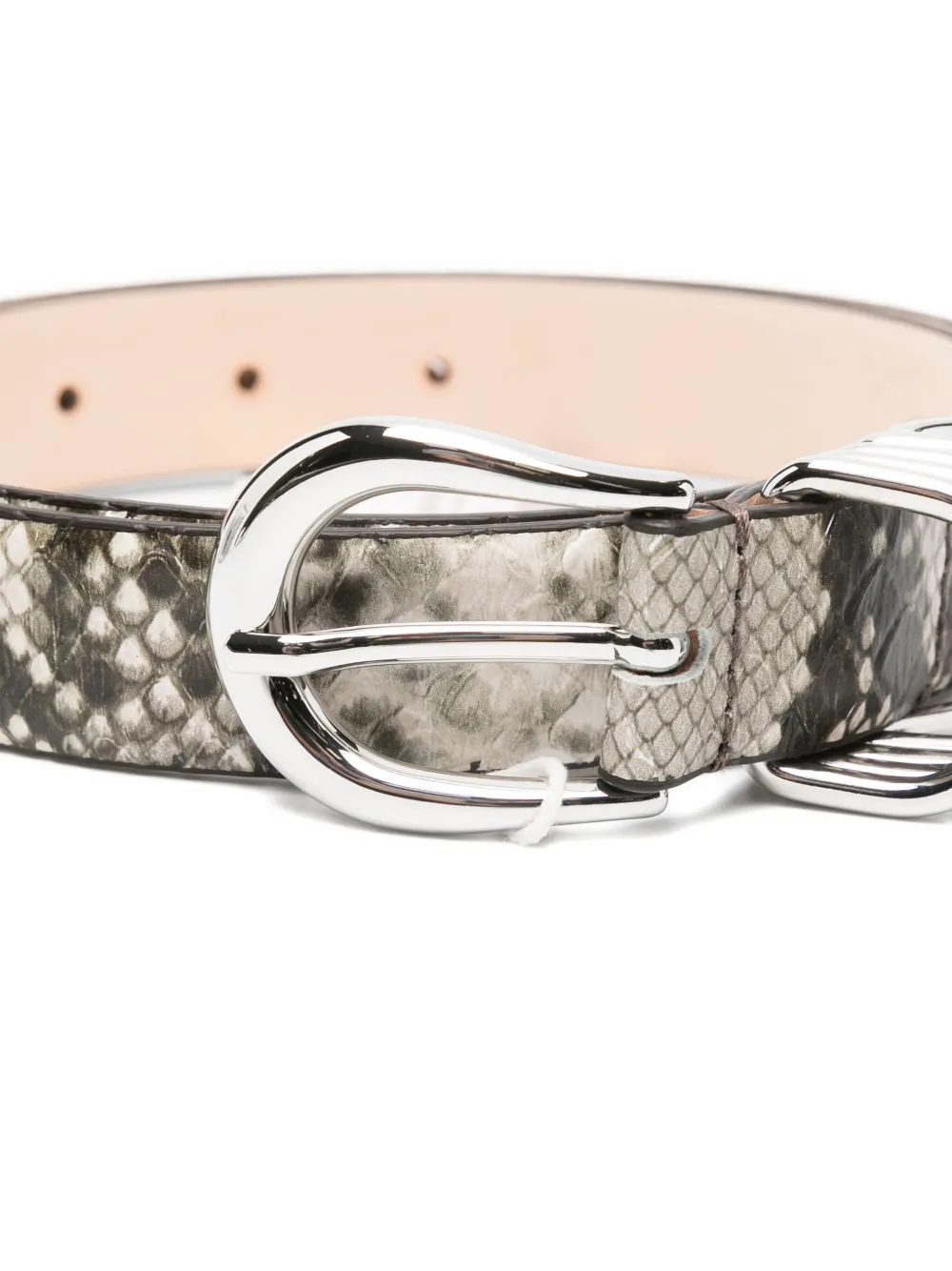 Dehanche Hollyhock Snakeskin-print Belt In Gray