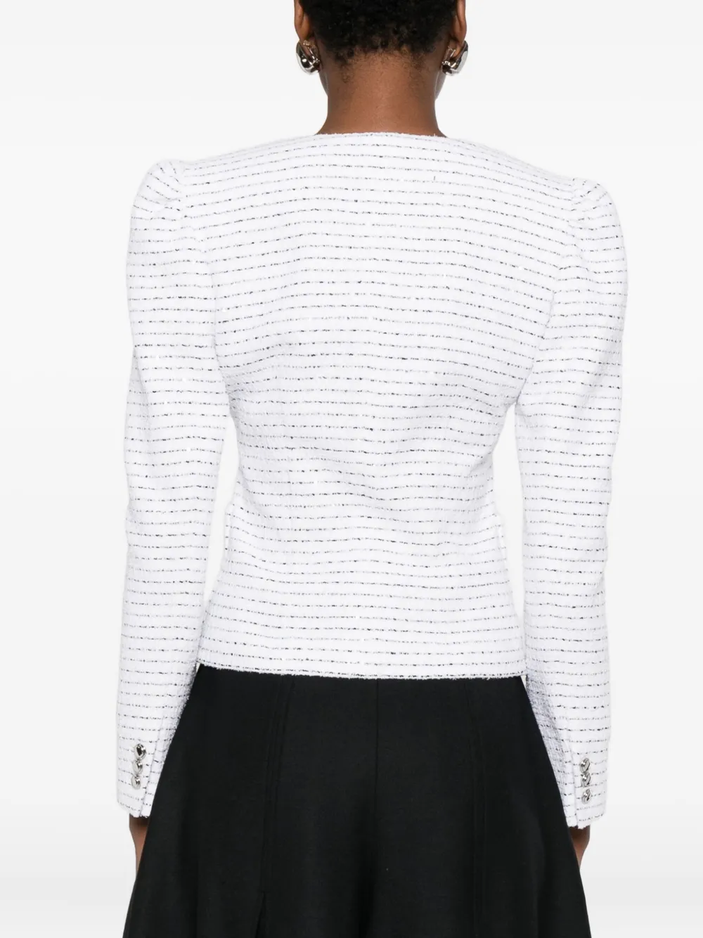 Alessandra Rich Gestreept jack Wit
