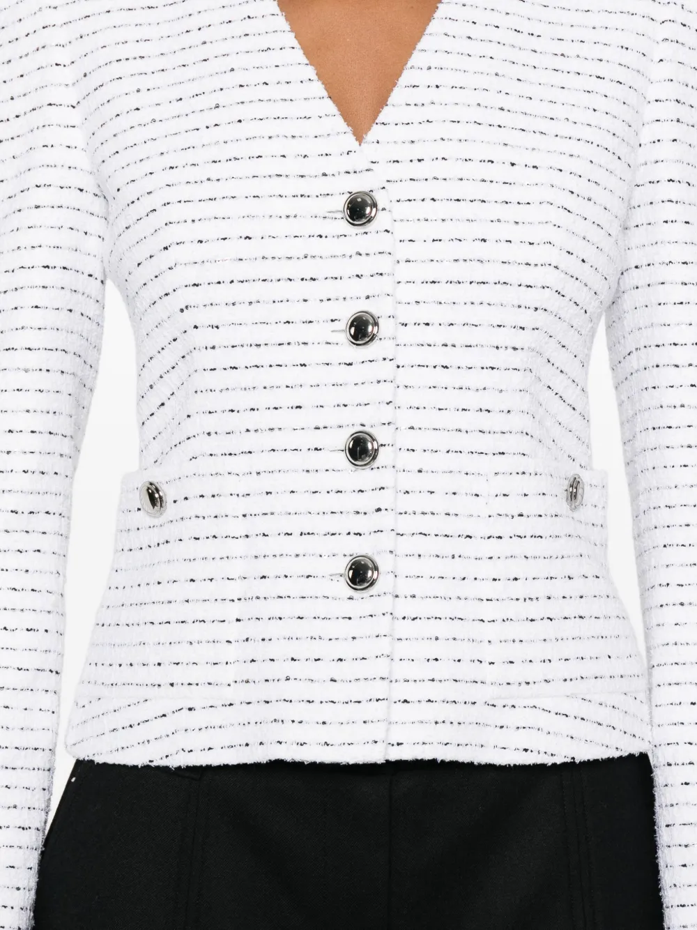 Alessandra Rich Gestreept jack Wit