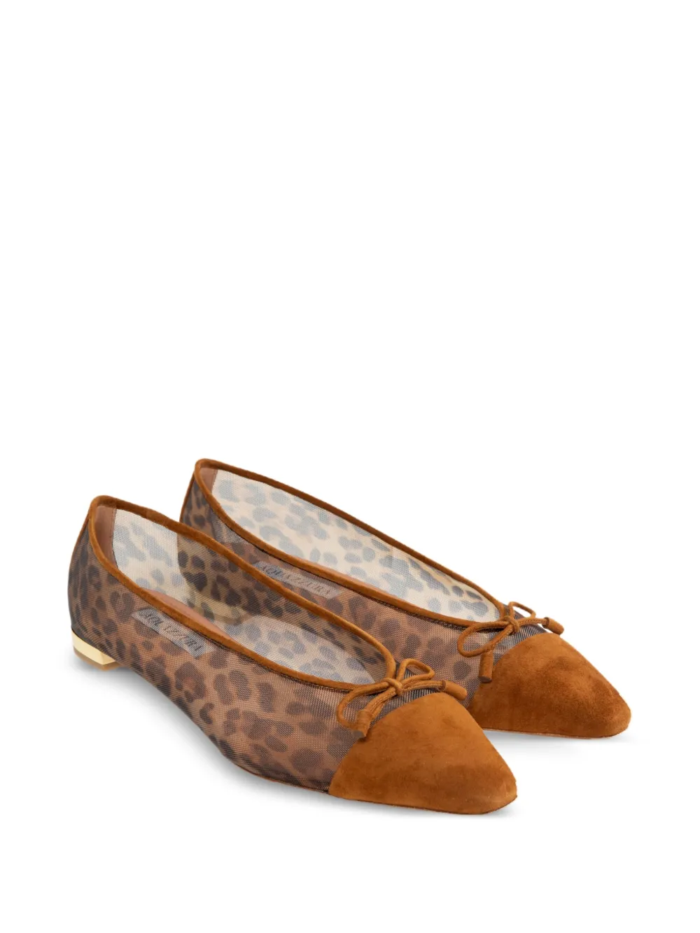 Aquazzura Ballerina's met luipaardprint - Bruin
