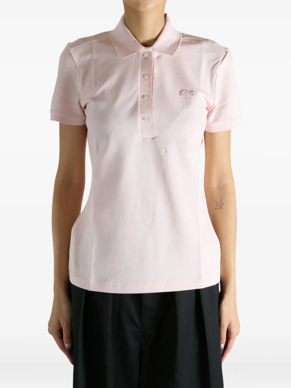 Lacoste embroidered-logo polo shirt - Roze