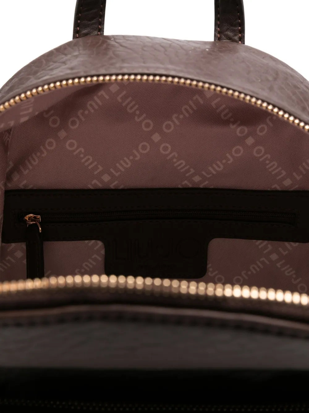 Liu •jo Embossed-logo Backpack In Brown