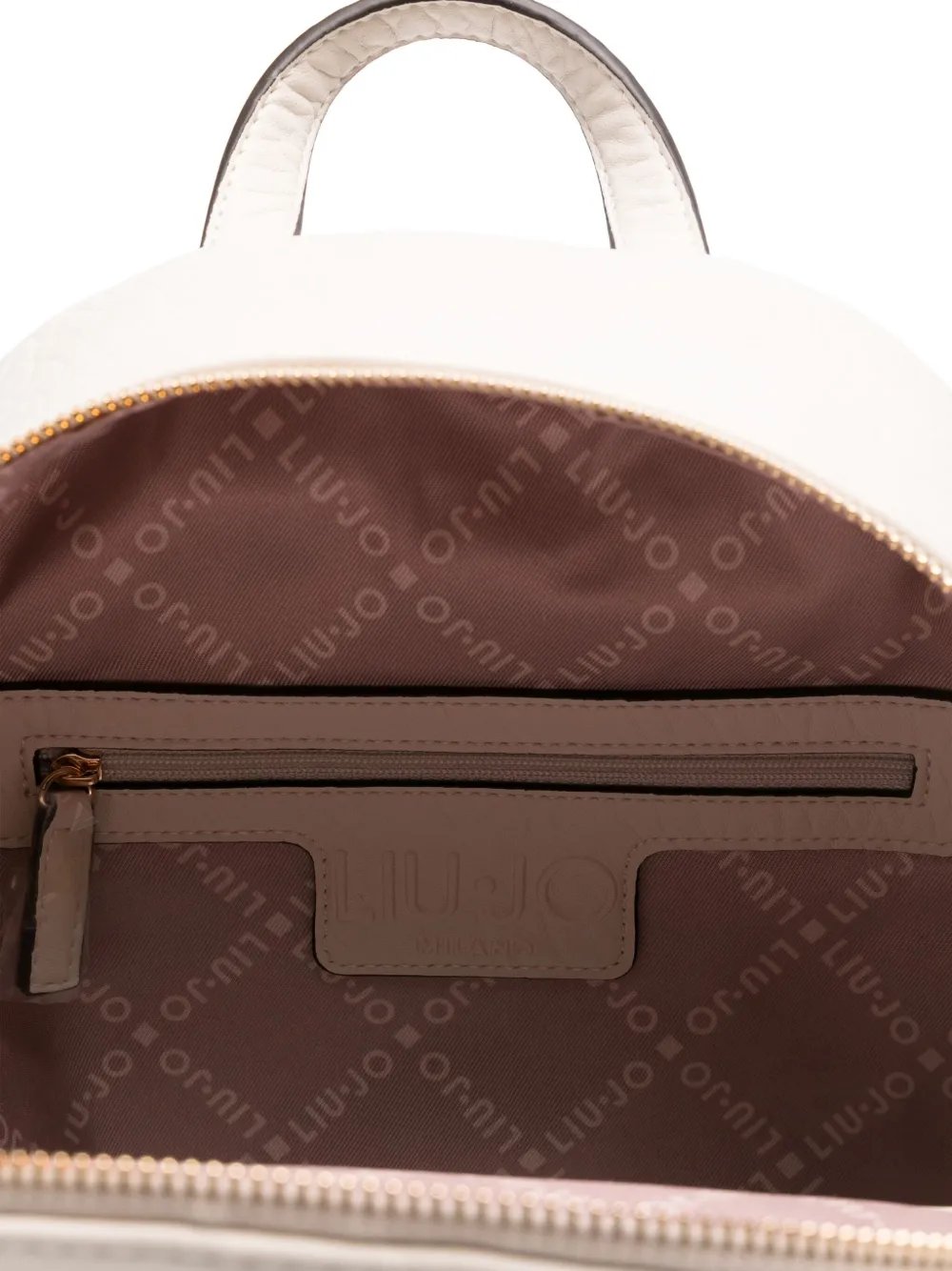 Liu •jo Embossed-logo Tassel Backpack In White