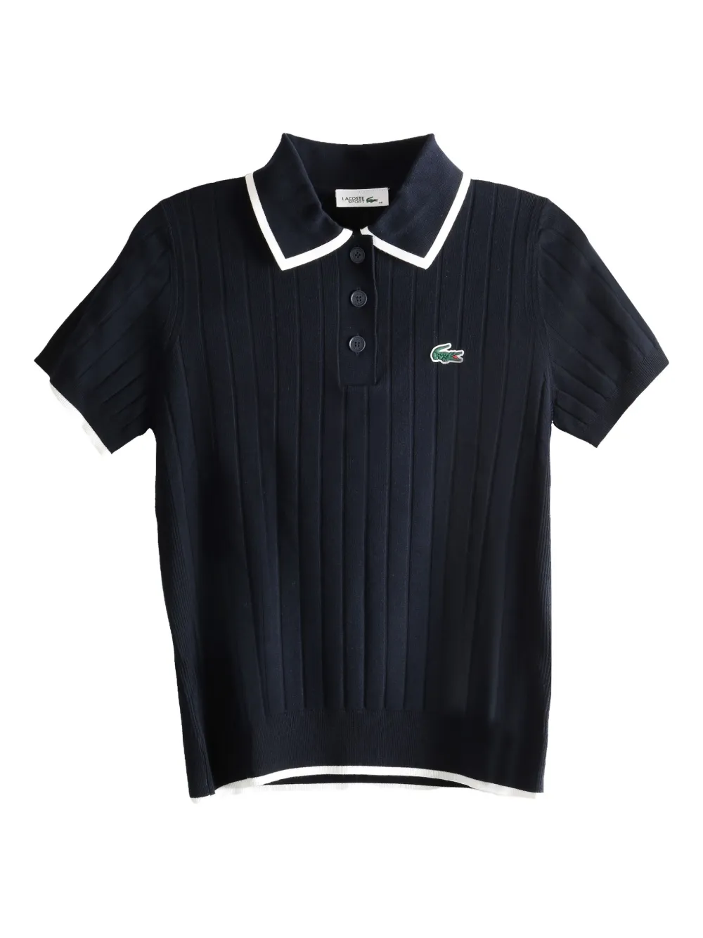 Lacoste ribbed-knit polo shirt | Blue | Image 1