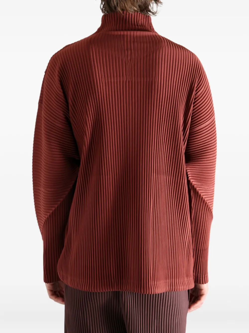 Issey Miyake Monthly Colors: August Pleated Zip-front Jacket In Red