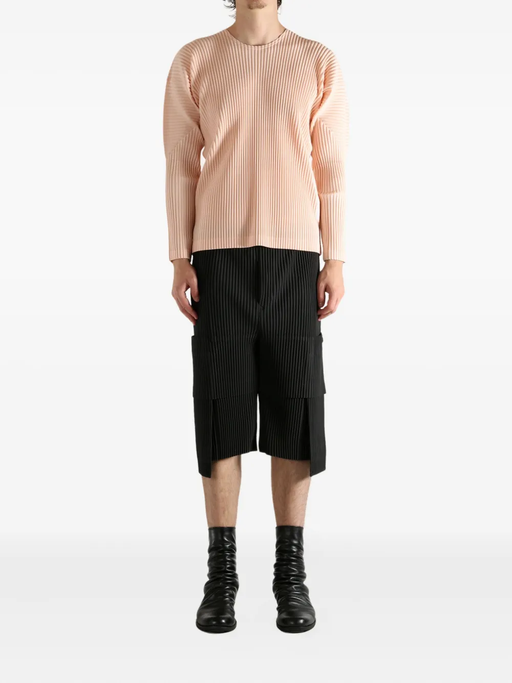 Homme Plissé Issey Miyake Color Pleats long-sleeve T-shirt - Beige