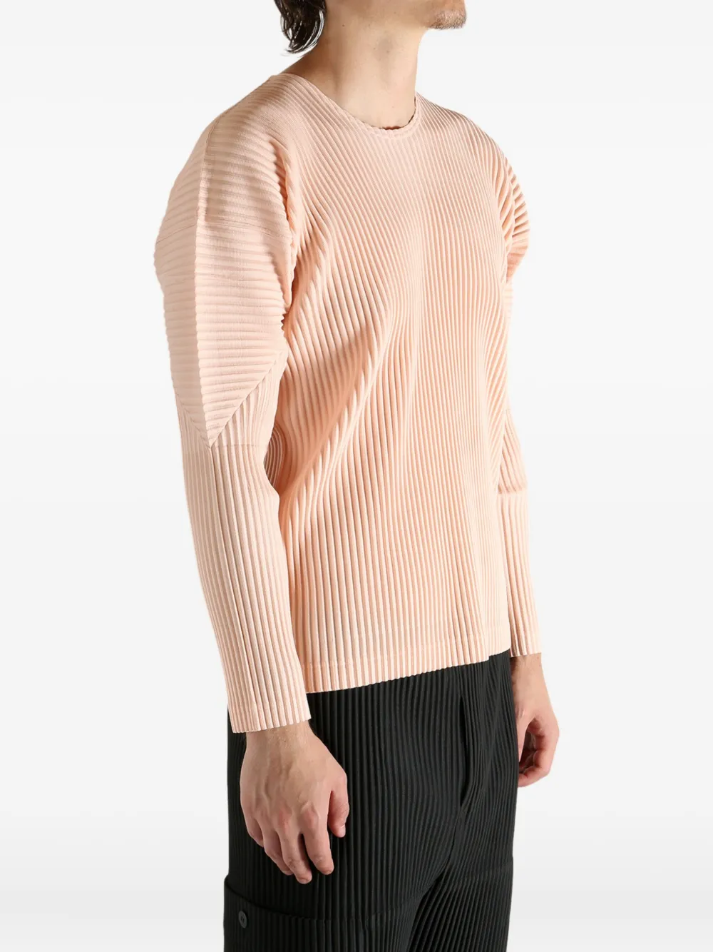 Issey Miyake Color Pleats Long-sleeve T-shirt In Neutral