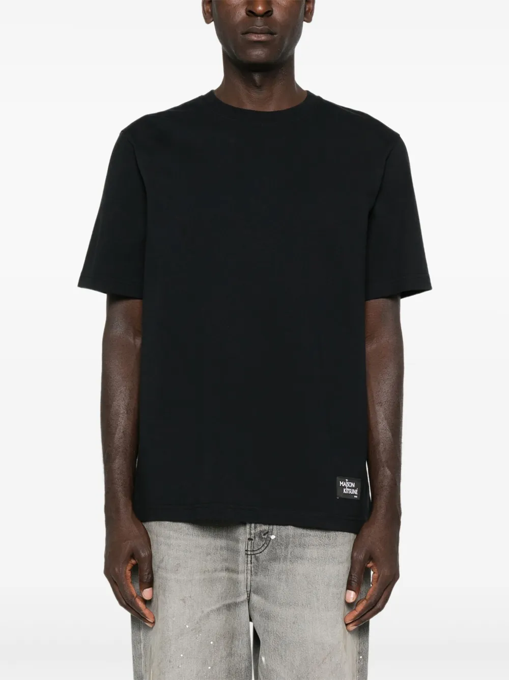 Maison Kitsuné T-shirt met logopatch Zwart