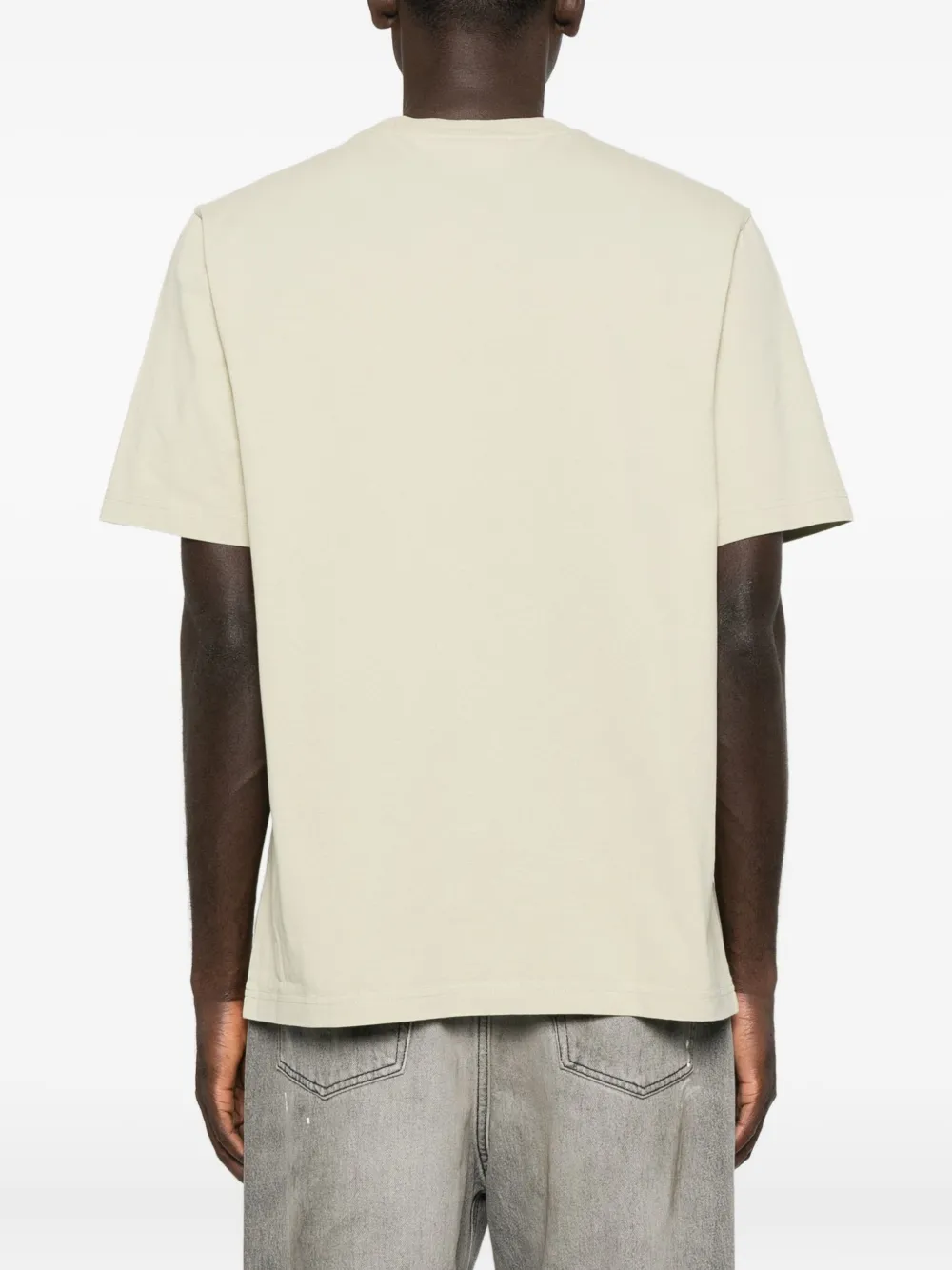 Maison Kitsuné T-shirt met patch Beige