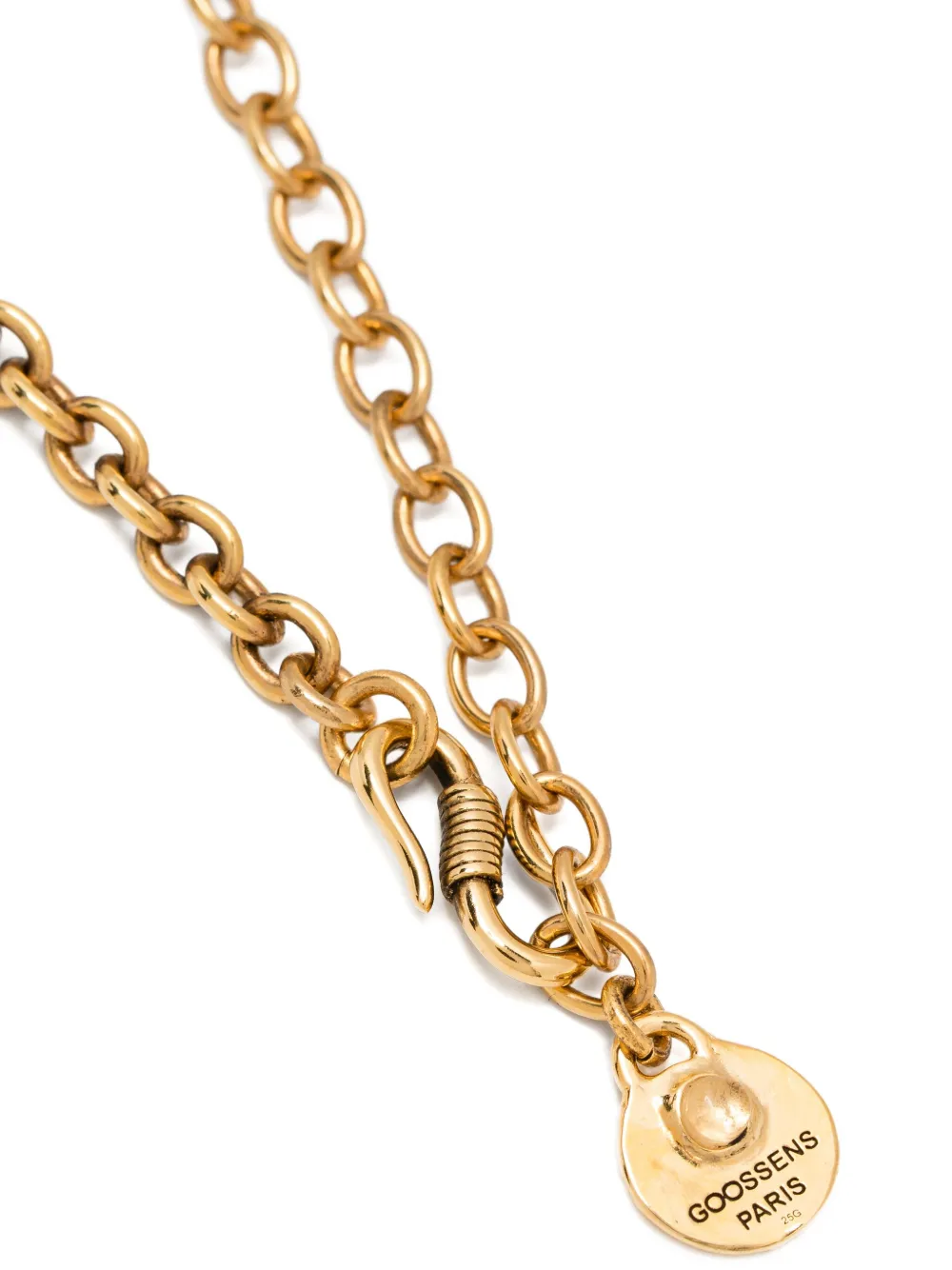 Goossens Leaves-charm Necklace In Brown