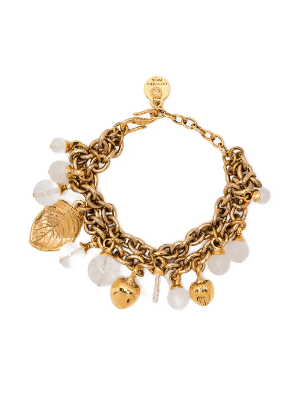 Goossens Double-layered Bead-charm Bracelet In Gold