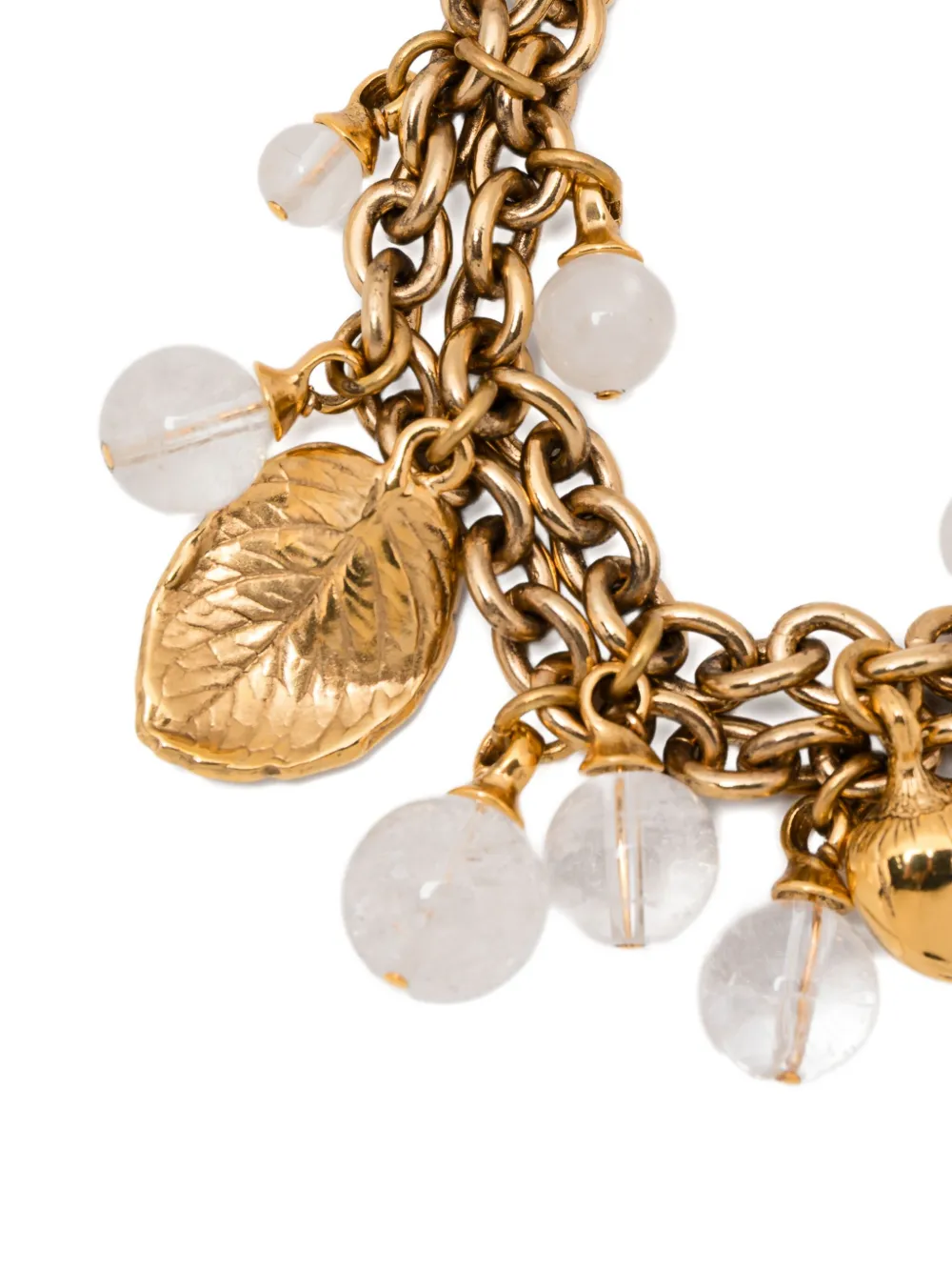 Goossens Double-layered Bead-charm Bracelet In Gold
