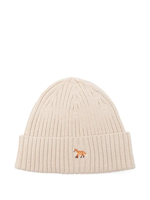 Maison Kitsuné ribbed embroidered beanie