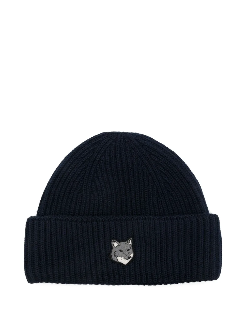 Maison Kitsuné logo-embroidered ribbed beanie | Blue | Image 1