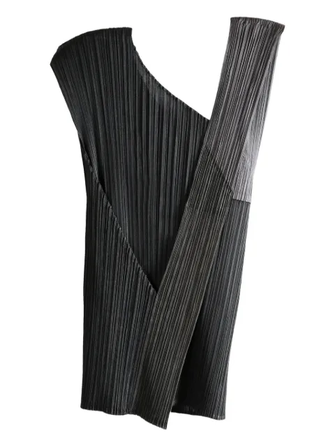 Pleats Please Issey Miyake Pointe pleated asymmetric top