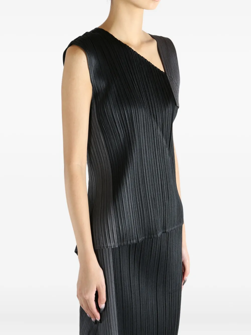PLEATS PLEASE ブラック ノースリーブ Pleats Please Issey Miyake ノースリーブ プリーツドレス