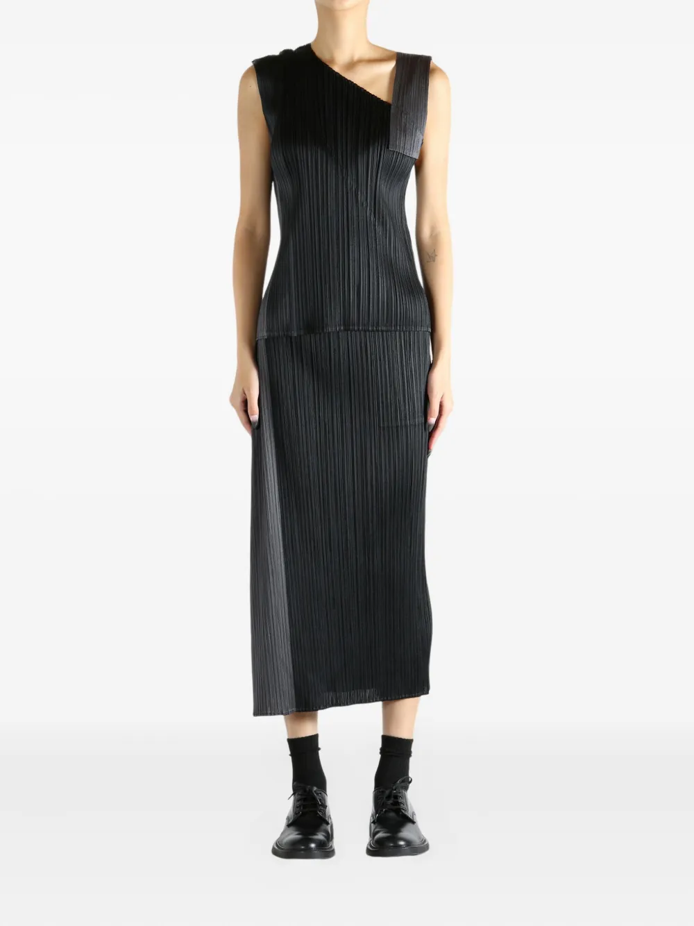Pleats Please Issey Miyake Pointe pleated asymmetric top | Blouses | Image 2
