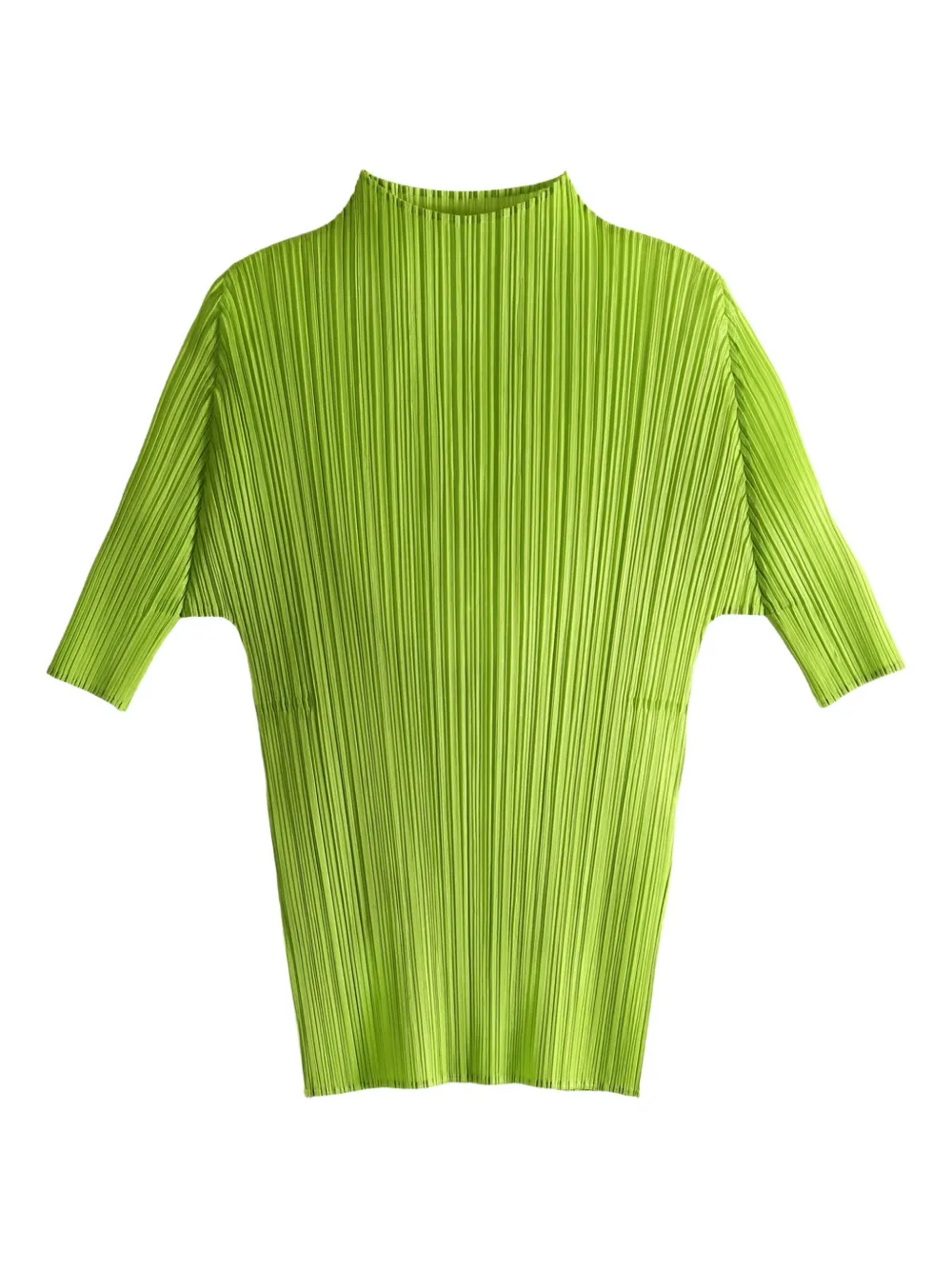 Issey Miyake Lucid Pleats High-neck Top In Green