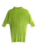 Pleats Please Issey Miyake Lucid Pleats high-neck top - Green