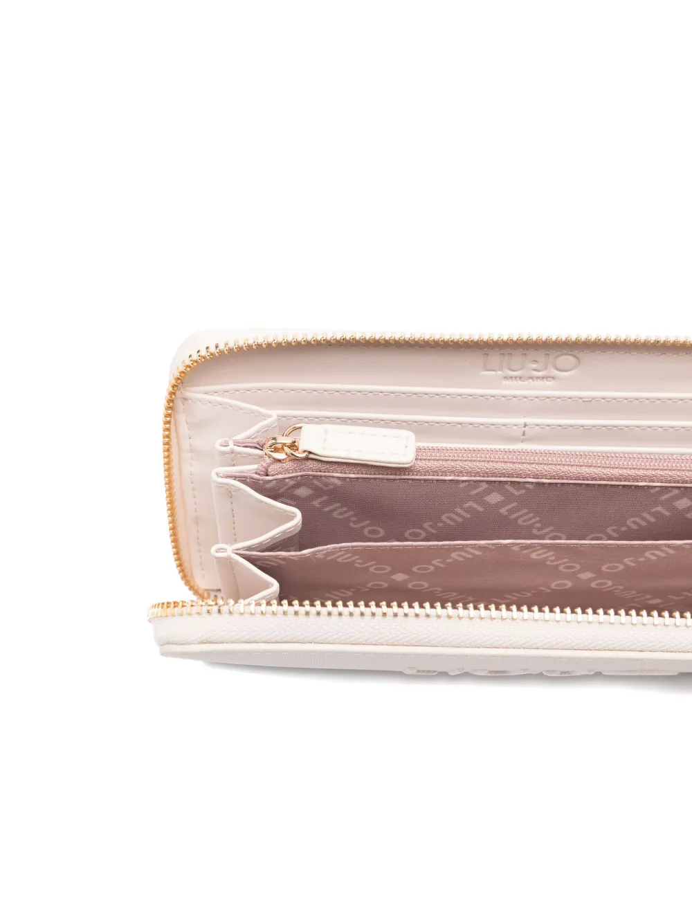 Liu •jo Embossed-logo Zip-around Wallet In White