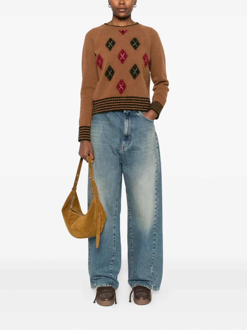 Seafarer diamond-pattern crew-neck sweater | Knitted Sweaters | Image 2