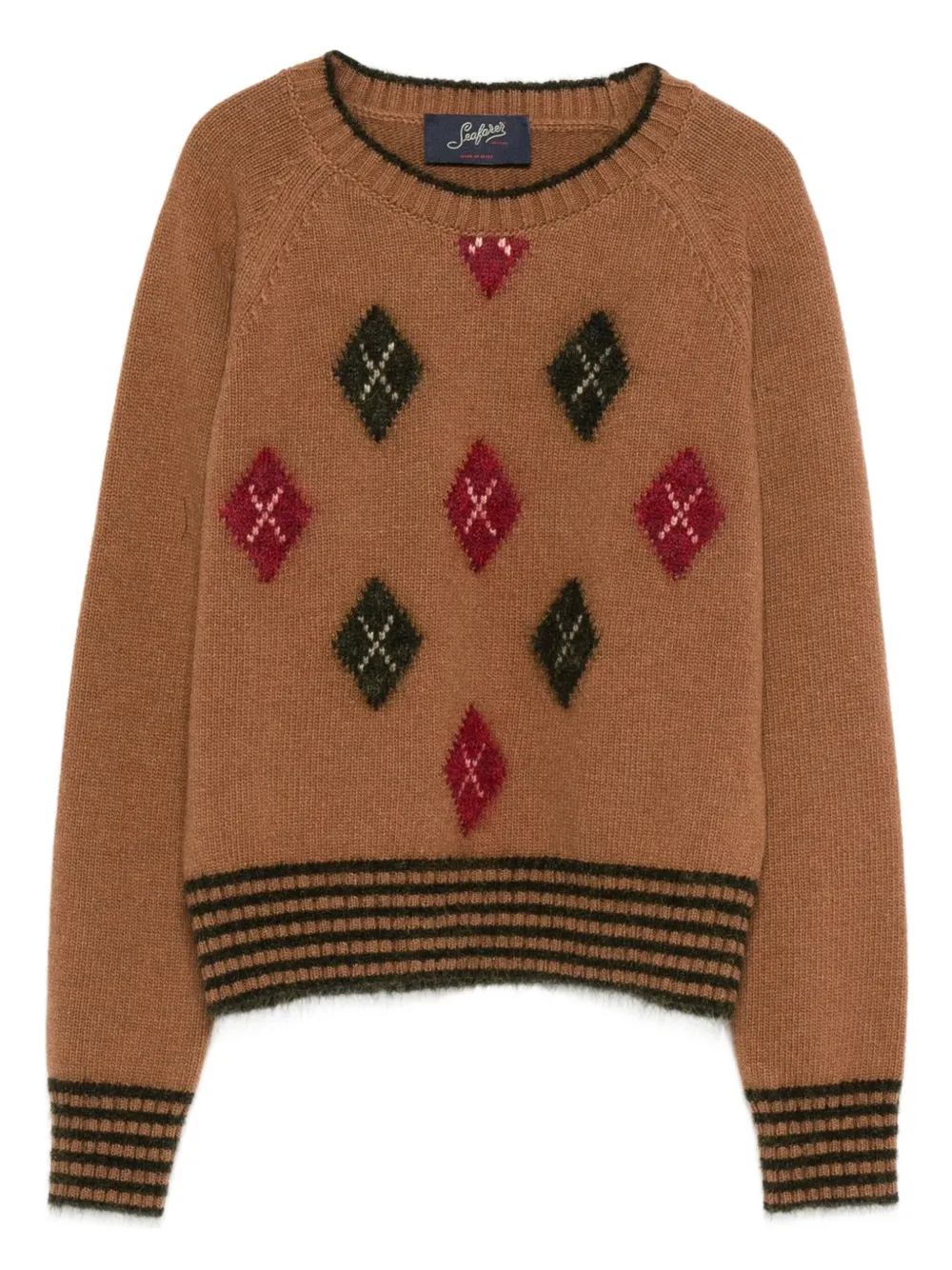 Seafarer diamond-pattern crew-neck sweater | Brown | Image 1