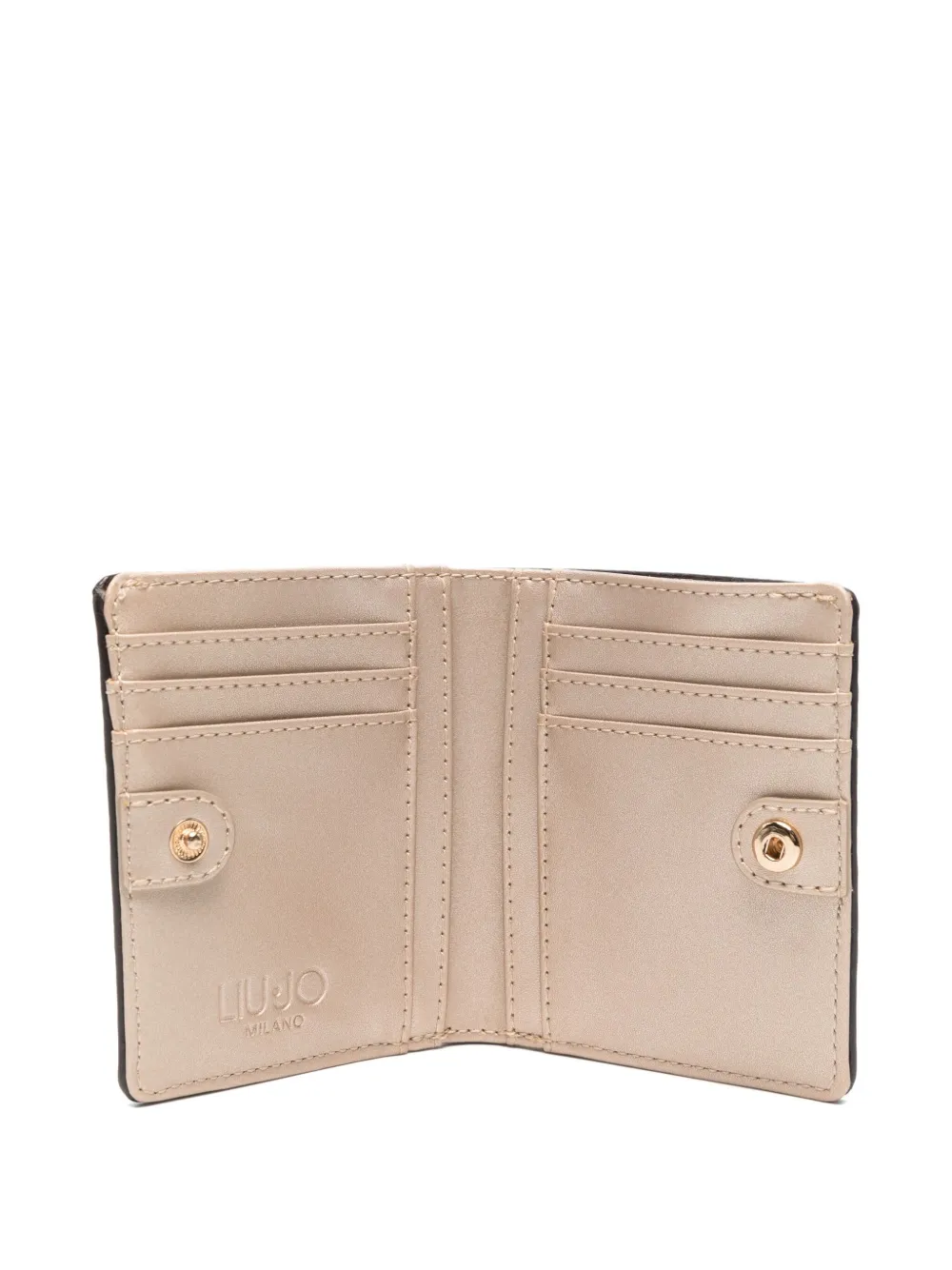 Liu •jo Textured Zip Wallet And External Purse In Gold