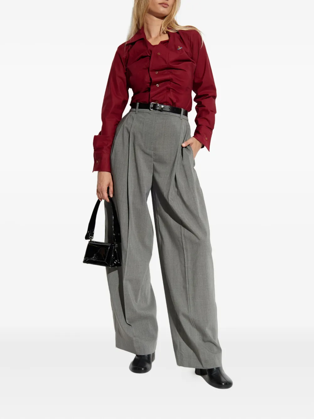 Vivienne Westwood buttoned gathered shirt - Rood