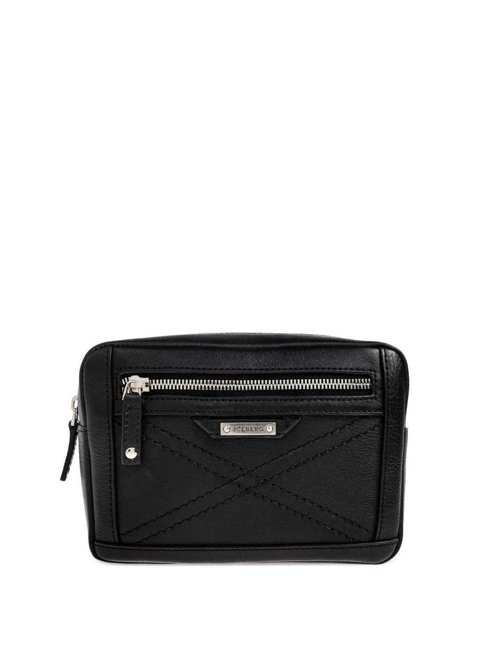 Iceberg quilted zip leather belt bag | Black | Image 1