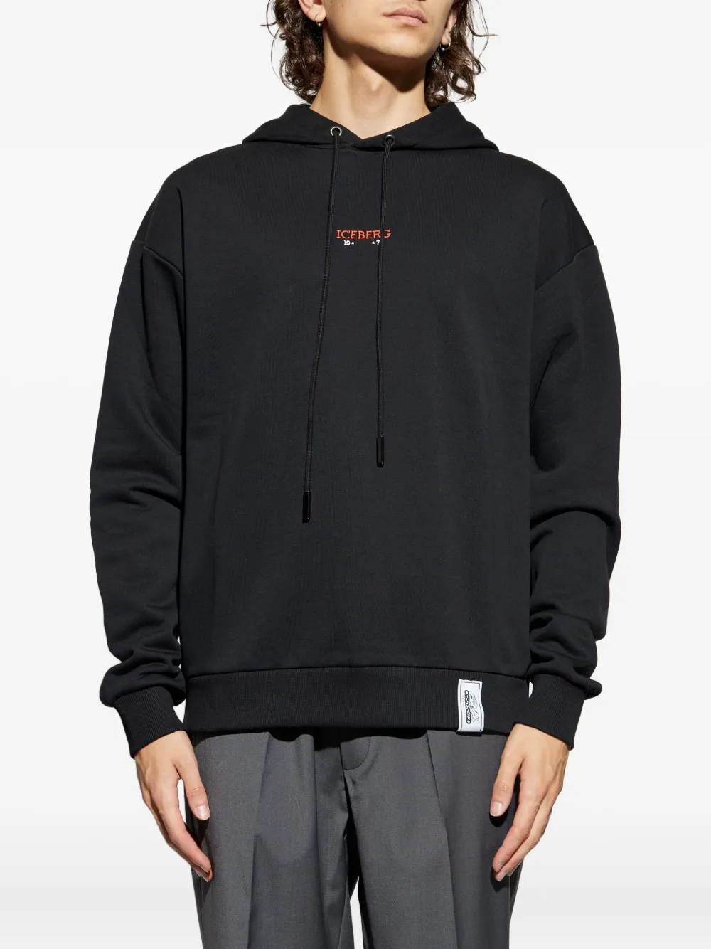 Iceberg Hoodie met print Zwart