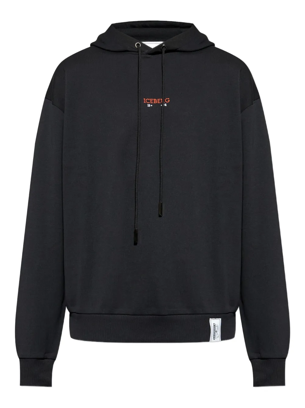 Iceberg graphic-print drawstring hoodie | Black | Image 1