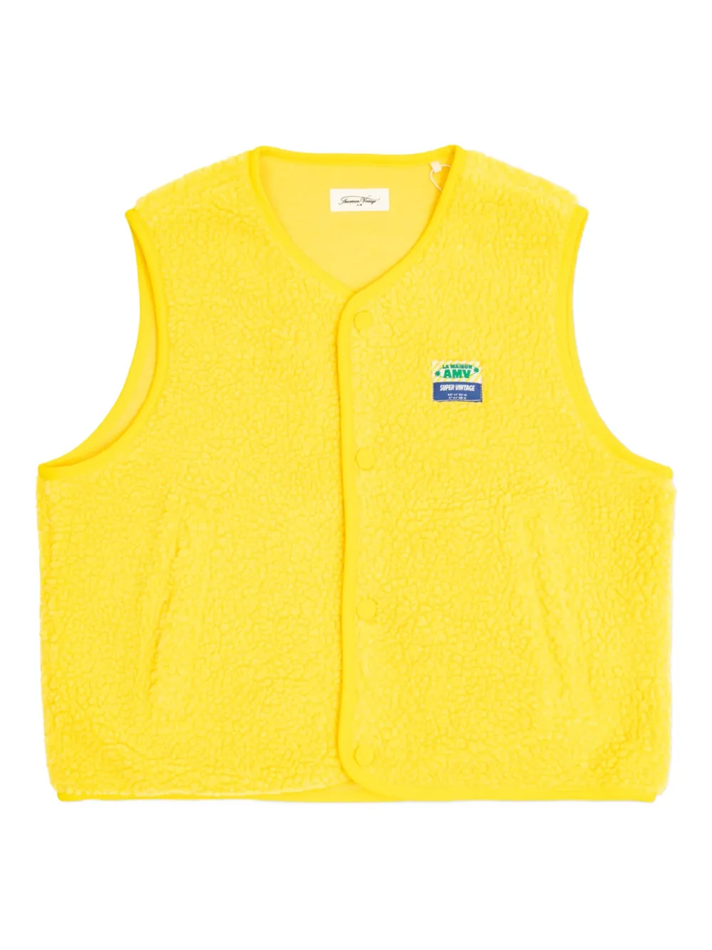 American Vintage Kids logo-patch waistcoat - Gelb