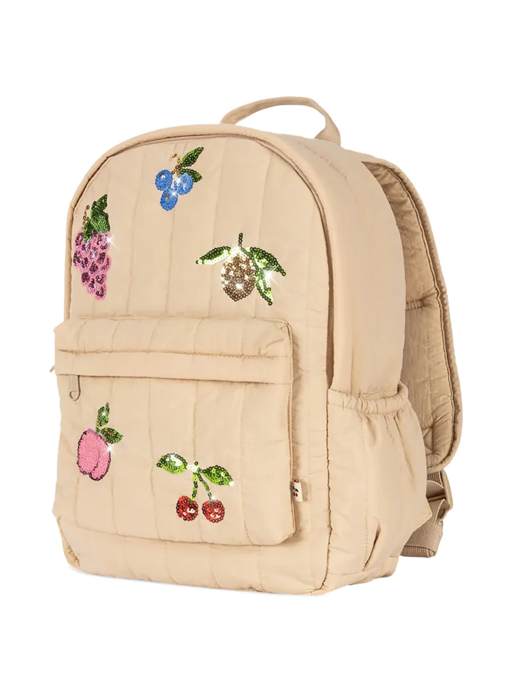 Konges Sløjd Juno sequin-embellished quilted backpack - Beige