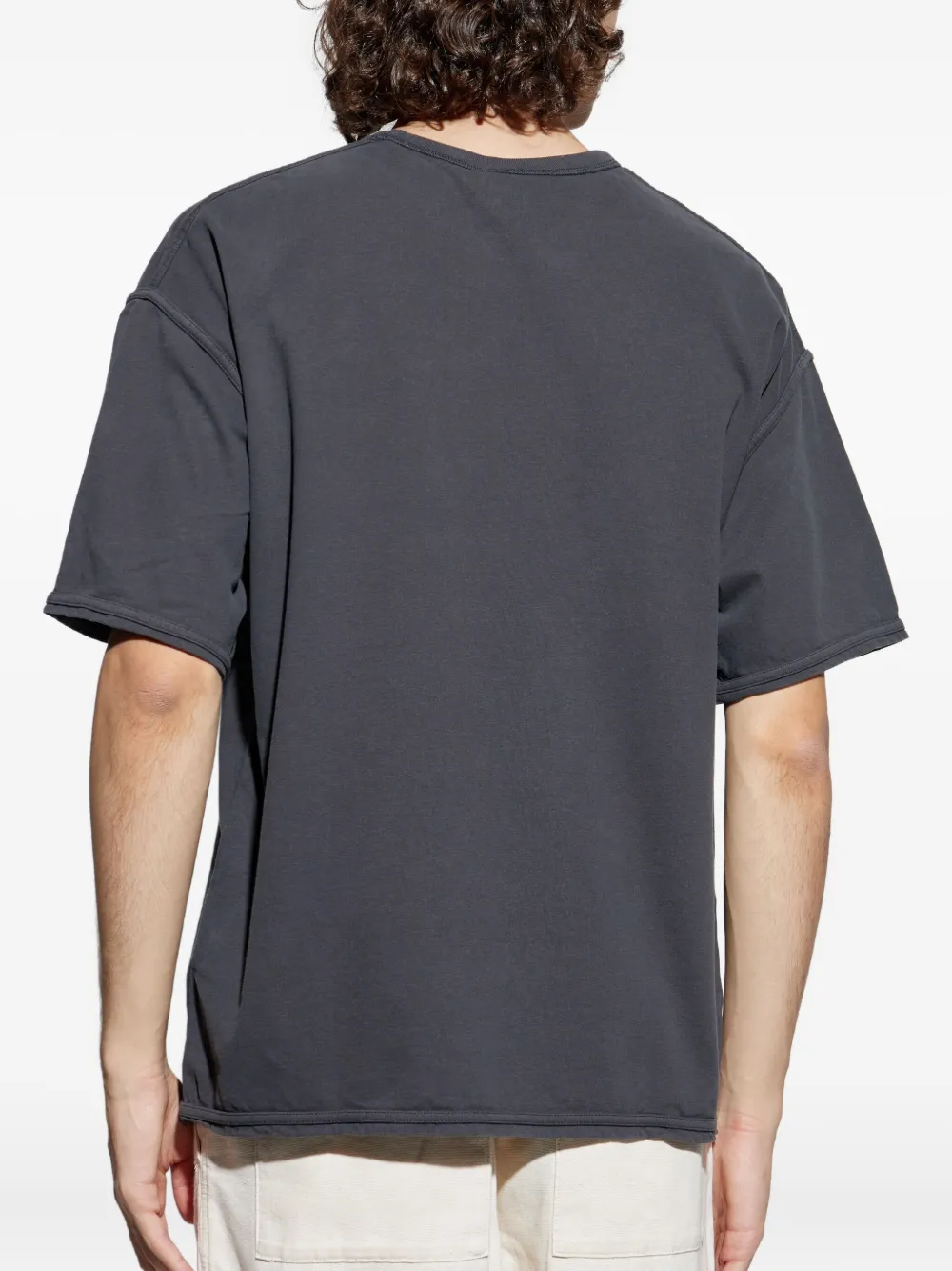 American Vintage Fazy Rolled-trim T-shirt In Gray