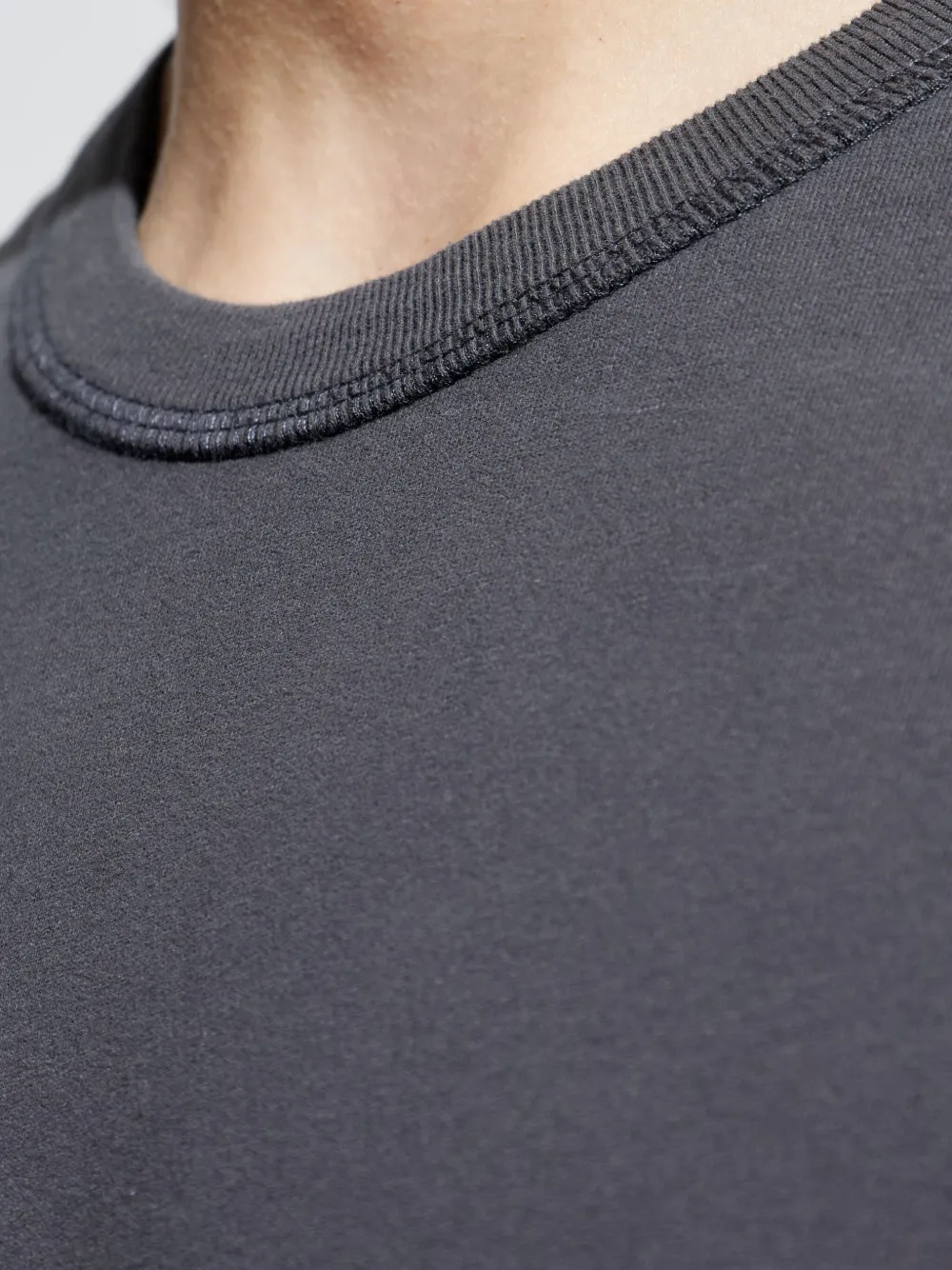 American Vintage Fazy Rolled-trim T-shirt In Gray