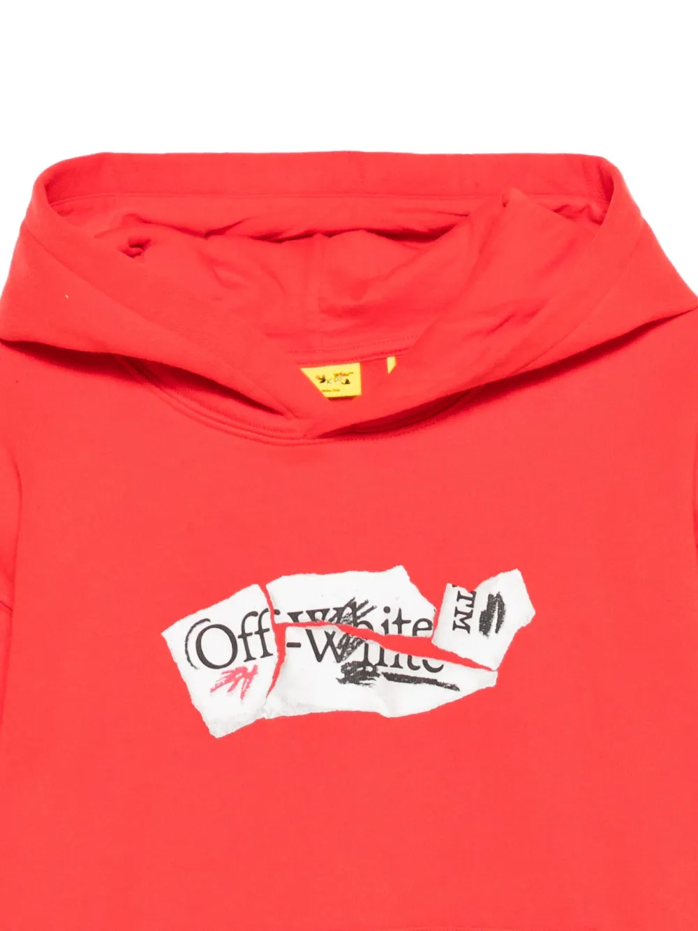 Off-white Logo-print Hoodie In Red
