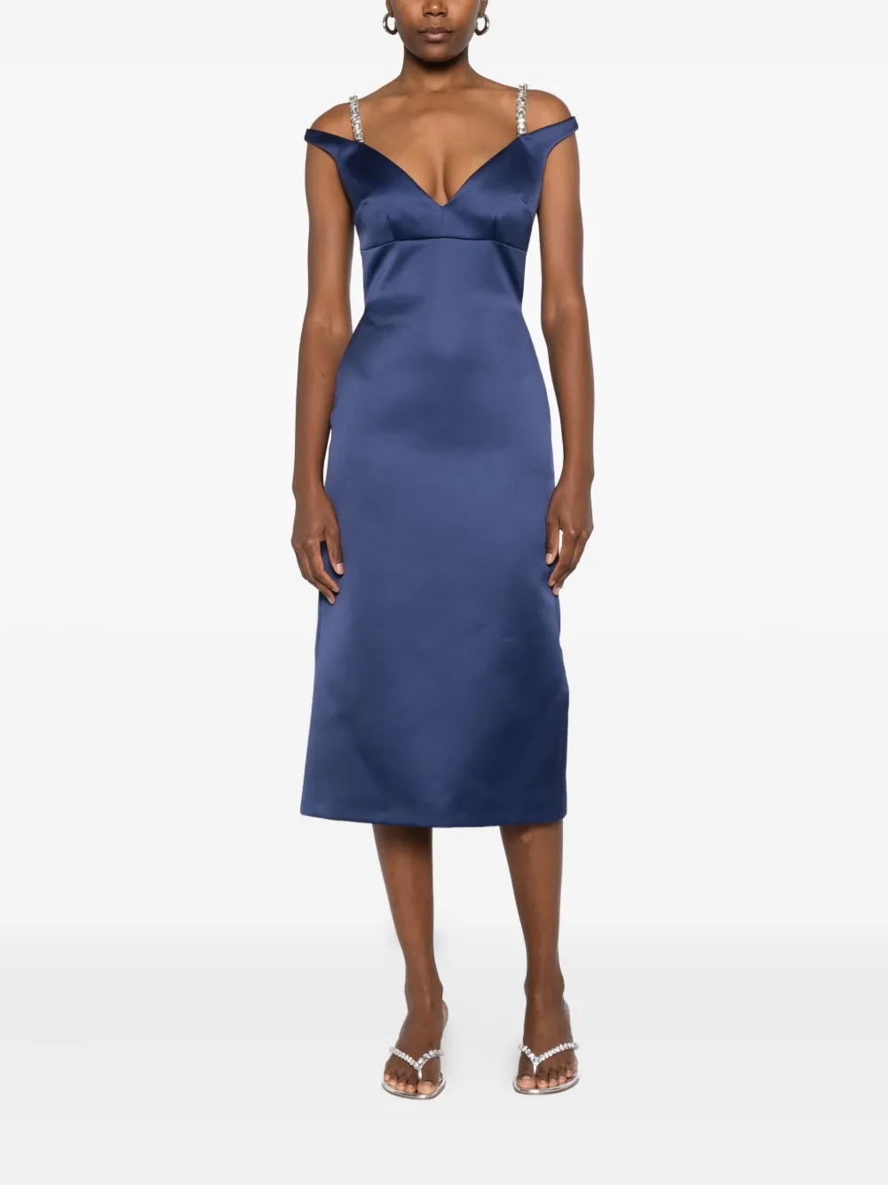 David Koma Jurk met verfraaid bandje - Blauw