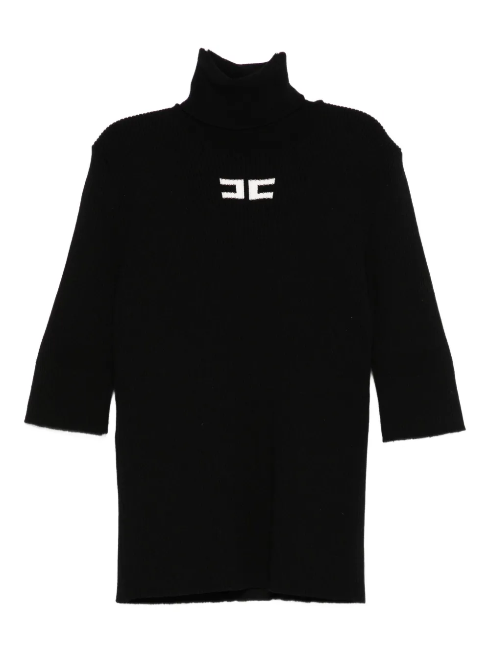 Elisabetta Franchi Ribbed Turtleneck Sweater In Black