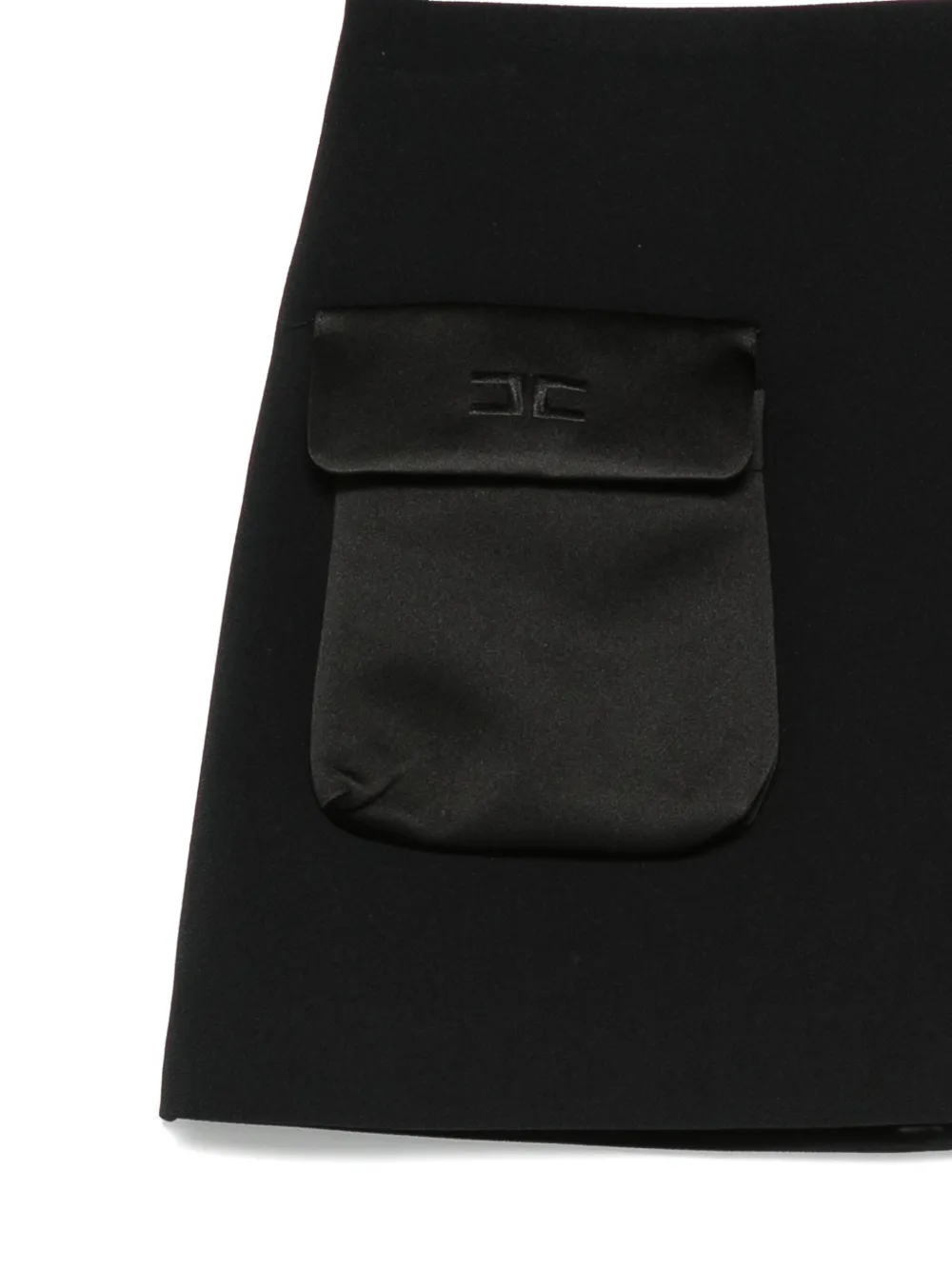Elisabetta Franchi Satin-pocket Mini Skirt In Black