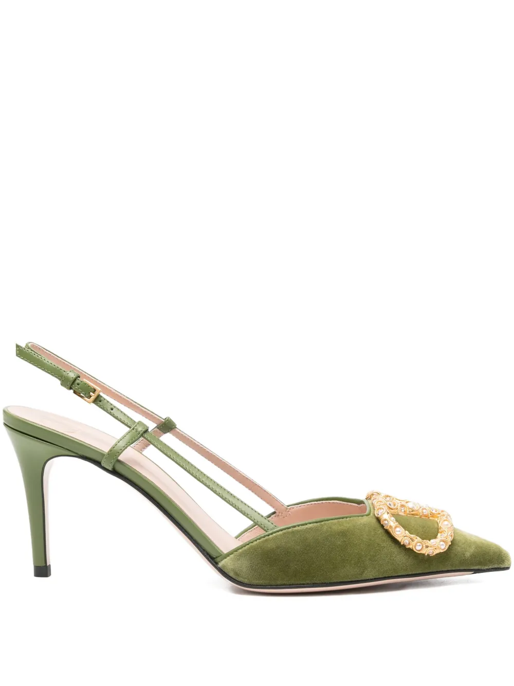 Valentino Garavani 80mm V-logo embellishment pumps Green