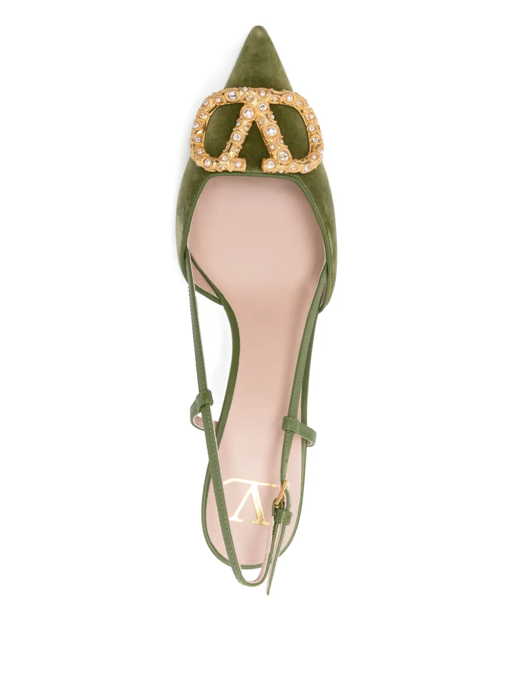 Valentino Garavani 80mm V-logo embellishment pumps Green