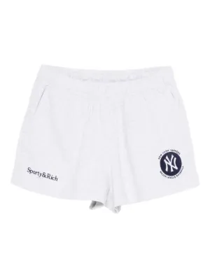 Sporty & Rich エンブロイダリー ショートパンツ | ホワイト | FARFETCH JP