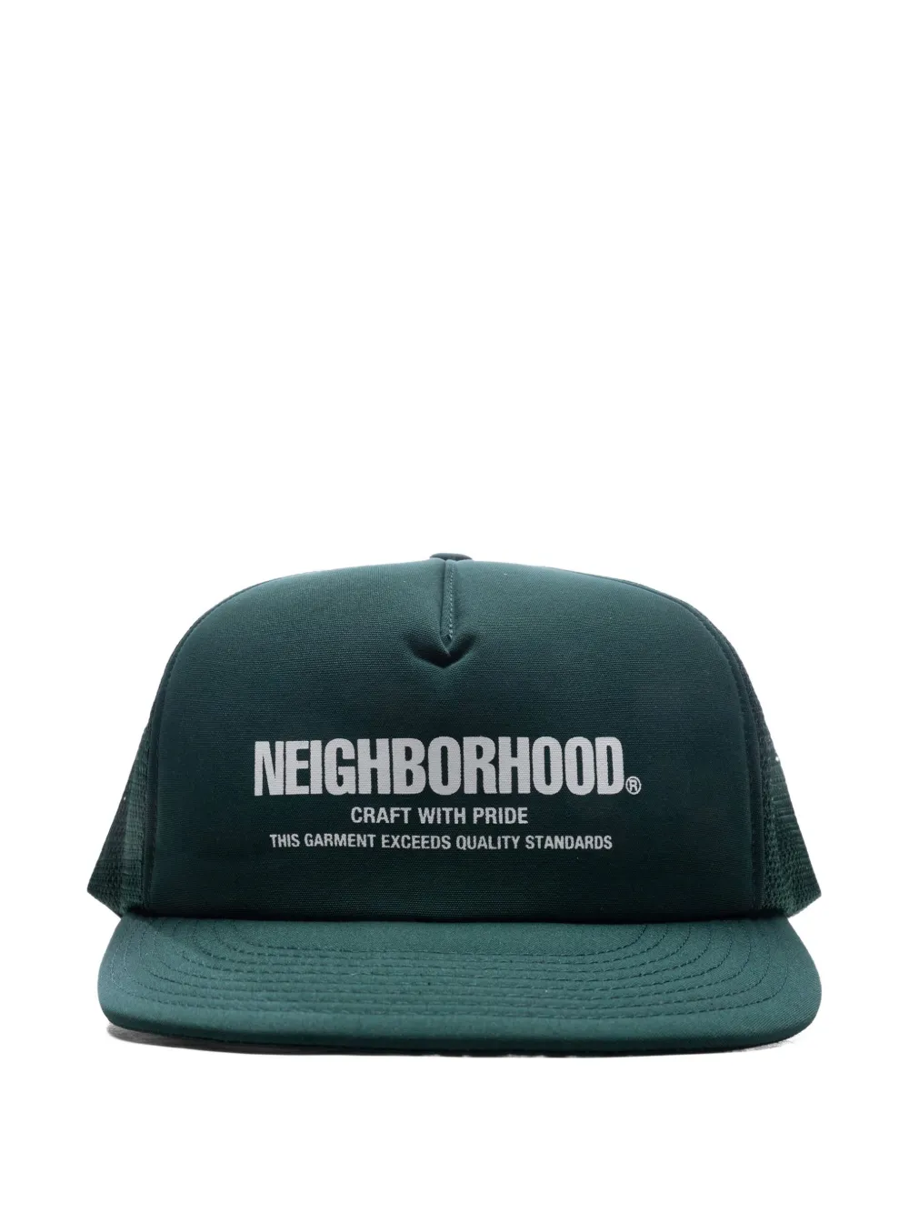 Neighborhood Logo-print Trucker Cap In Green