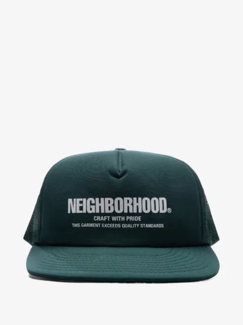 Neighborhood logo-print trucker cap