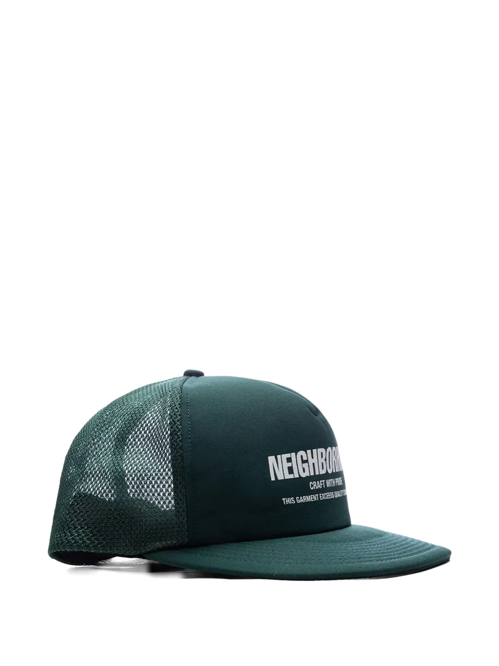 Neighborhood logo-print trucker cap - Groen