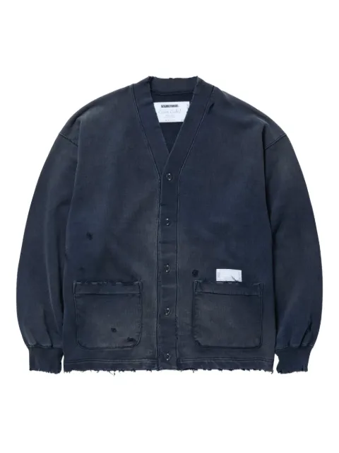 Neighborhood frayed-hem buttoned sweatshirt