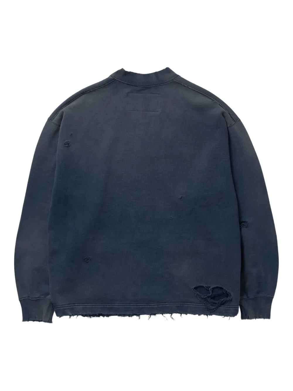 Neighborhood frayed-hem buttoned sweatshirt - Zwart